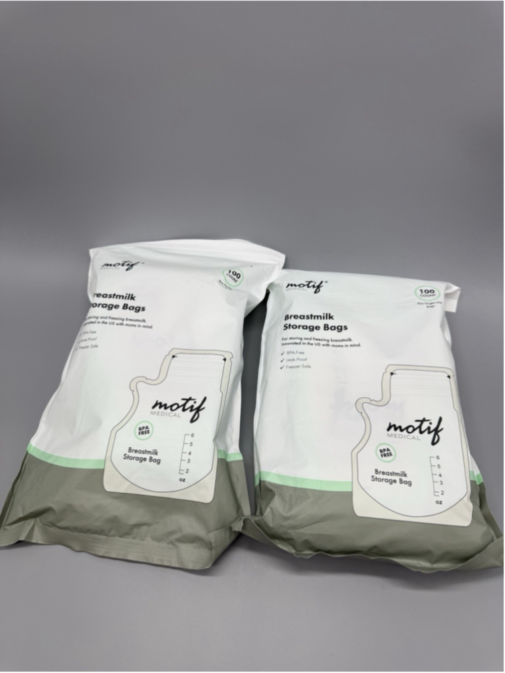 Lot of 2 Motif Medical Breastmilk Storage Bags 100ct (200 Total) BPA Free Sealed